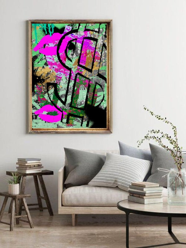 Pink Money Bag with a Dollar Symbol Posters, Art Prints by - Interior Wall  Decor #1242334