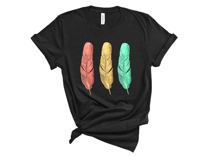 t-shirt feathers